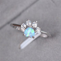 Silberner Opal- und Zirkoniaring - Celestine
