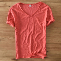 Leichtes Leinen V-Ausschnitt Shirt für Herren – Atmungsaktiv & sommerlich – Thilo