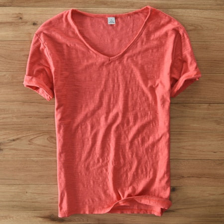 Leichtes Leinen V-Ausschnitt Shirt für Herren – Atmungsaktiv & sommerlich – Thilo