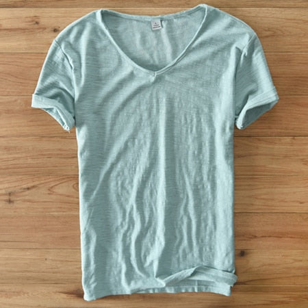 Leichtes Leinen V-Ausschnitt Shirt für Herren – Atmungsaktiv & sommerlich – Thilo