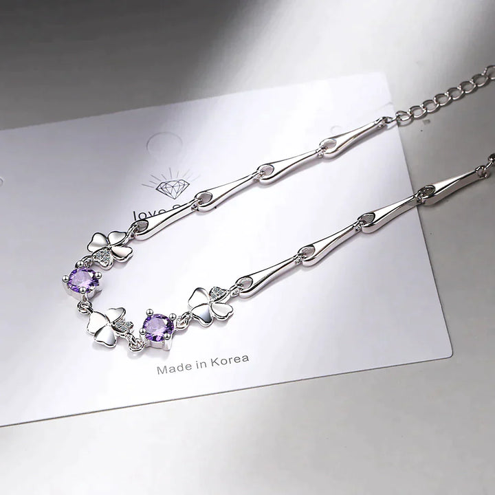 Four-Leaf Clover Lucky Bracelet | With Beautiful Stones