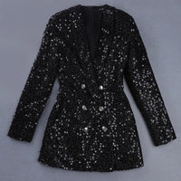 Pailletten Blazer Jumpsuit mit Doppelter Knopfreihe - Stella
