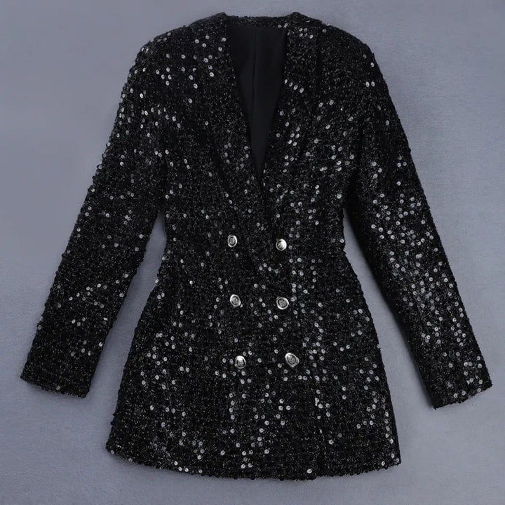 Pailletten Blazer Jumpsuit mit Doppelter Knopfreihe - Stella
