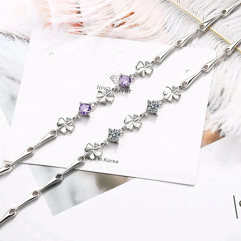Four-Leaf Clover Lucky Bracelet | With Beautiful Stones
