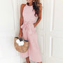 Luftiger & stilvoller Damen-Jumpsuit mit Taillenband und Streifen – Nayla