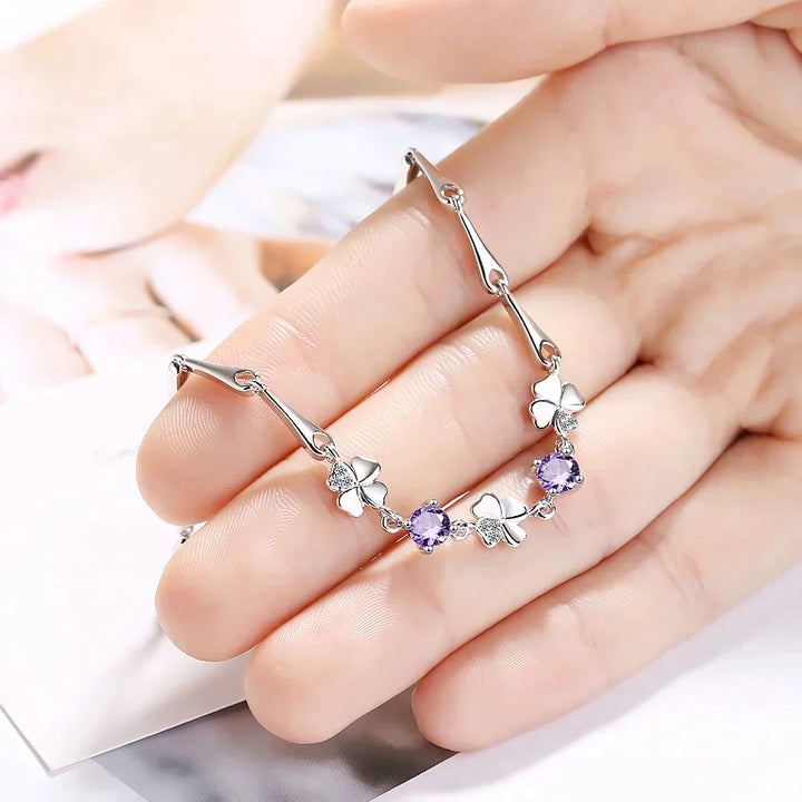 Four-Leaf Clover Lucky Bracelet | With Beautiful Stones