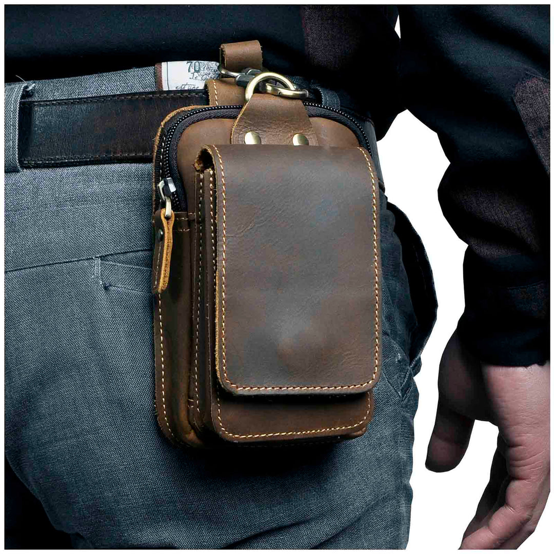 Leder Herren Bauchtasche - LeatherGuard Pro