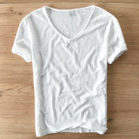 Leichtes Leinen V-Ausschnitt Shirt für Herren – Atmungsaktiv & sommerlich – Thilo