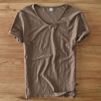 Leichtes Leinen V-Ausschnitt Shirt für Herren – Atmungsaktiv & sommerlich – Thilo