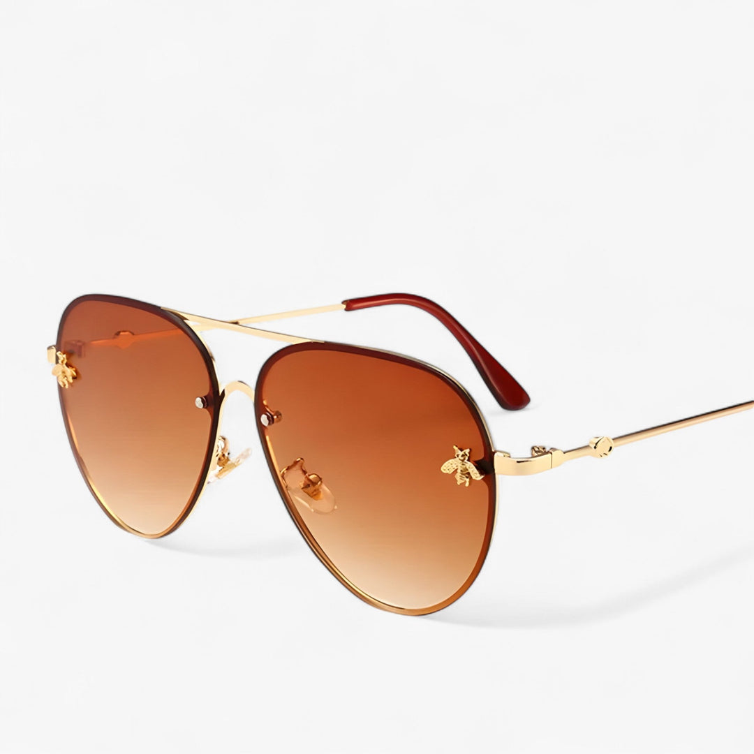 Vintage Piloten Zonnebril met Bijendetail – Halcyon