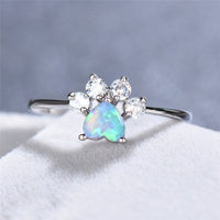 Silberner Opal- und Zirkoniaring - Celestine