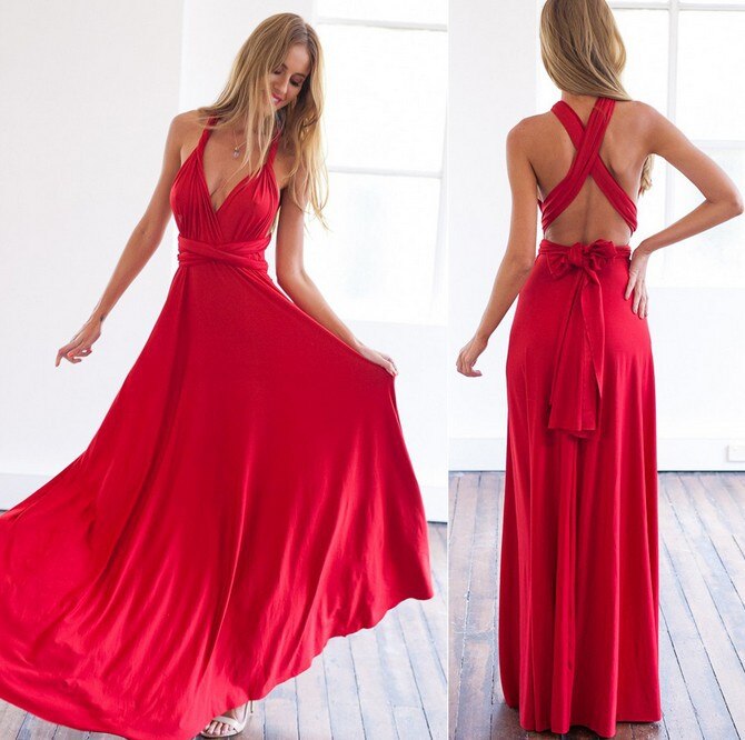 Langes Kleid mit mehreren Stilen für verschiedene Looks - Eva
