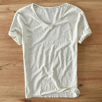 Leichtes Leinen V-Ausschnitt Shirt für Herren – Atmungsaktiv & sommerlich – Thilo