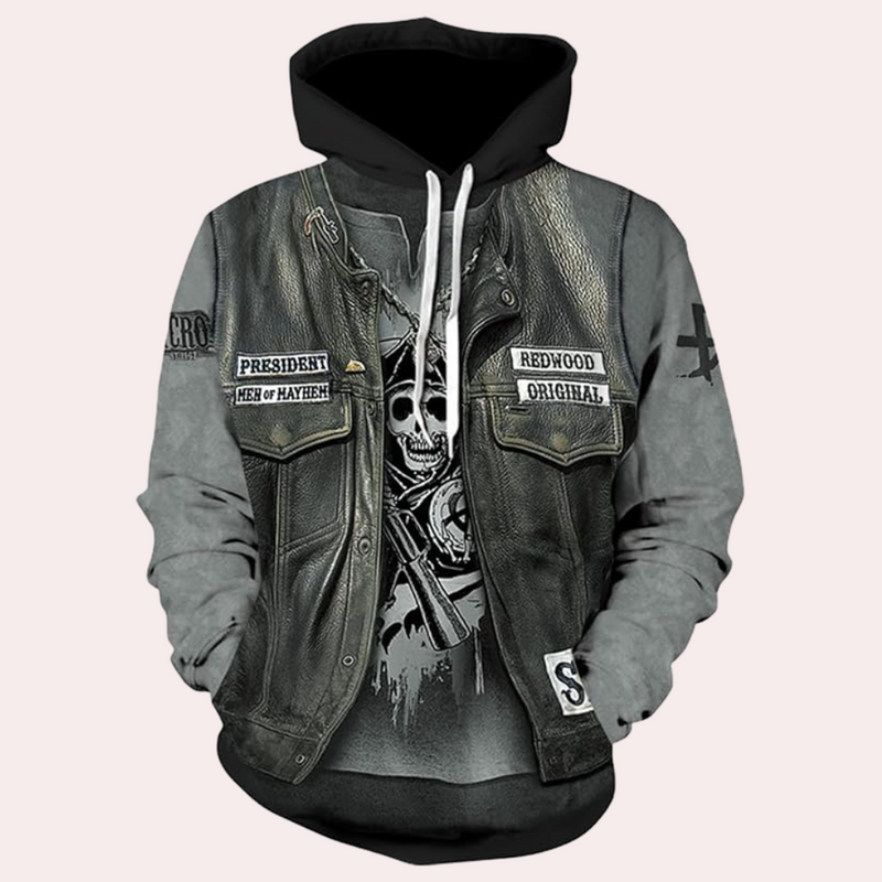 Lässiger Hoodie mit einzigartigem Print für Herren - Mason