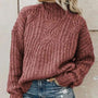 Bequemer gestrickter Pullover mit Rollkragen - Elise