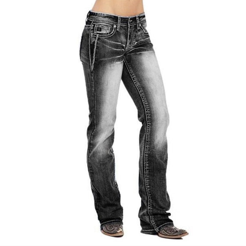 Women's Bootcut Jeans with Flag Details – Madison