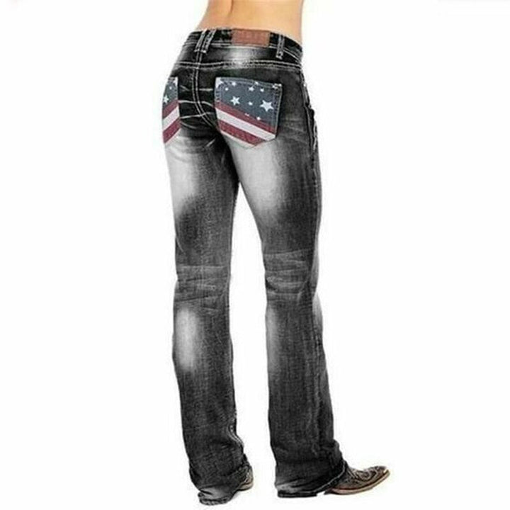 Women's Bootcut Jeans with Flag Details – Madison