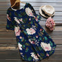 Blumiges Sommerfreizeitkleid mit kurzen Ärmeln für Damen - Malina