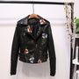 Bestickte Damen Kunstleder-Motorradjacke – Eleonora