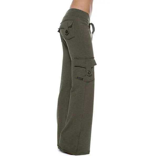 Damen Bootcut Cargohose mit Taschen - Isabella