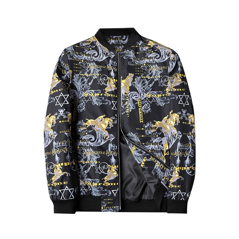 Herren Bomberjacke mit abstraktem Muster - Enzo