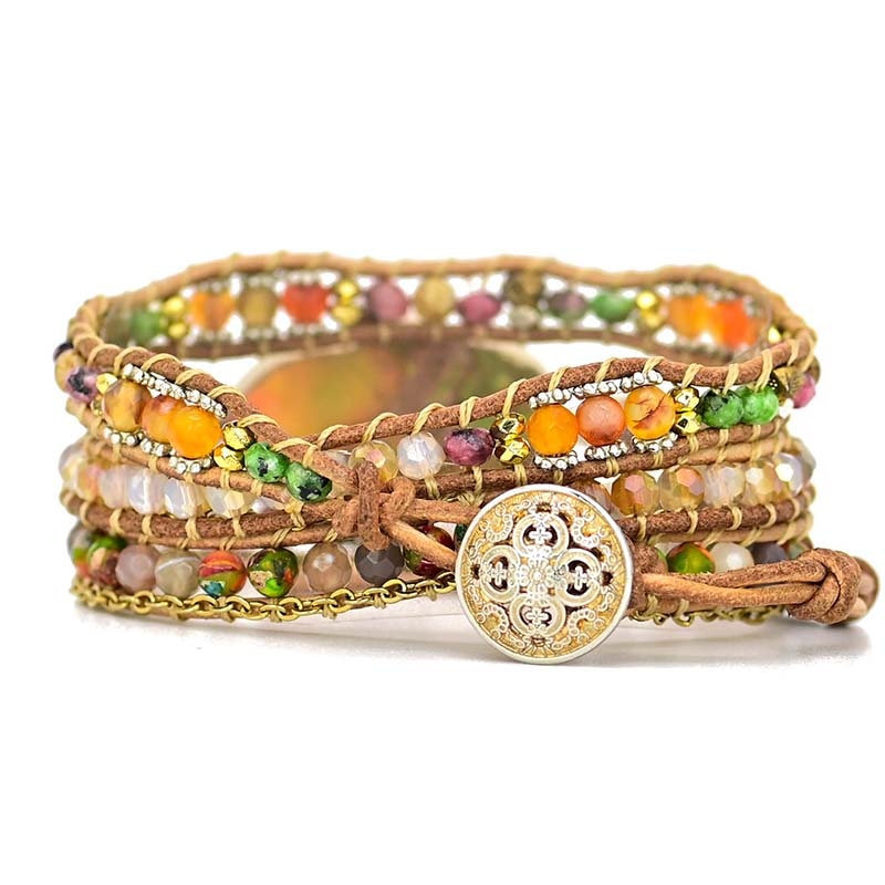 Hamsa Wickelarmband mit Amazonit - Zahara