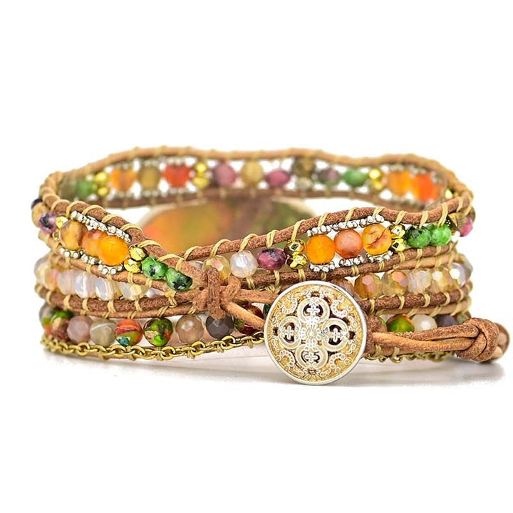 Hamsa Wickelarmband mit Amazonit - Zahara