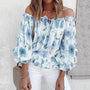 Geblümte Damen-Chiffonbluse mit Rüschenärmeln – Elvira