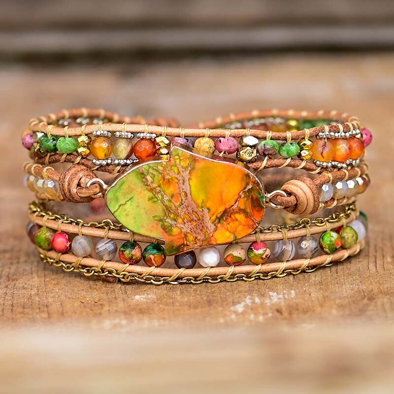 Hamsa Wickelarmband mit Amazonit - Zahara