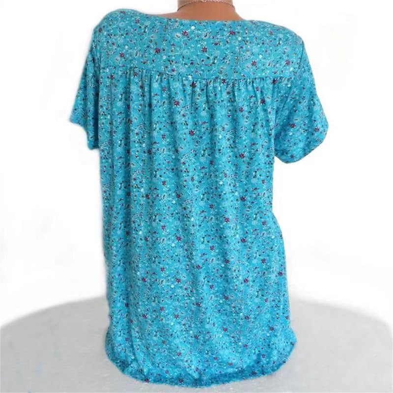 Dames Boho Zomerblouse met Bloemenprint - Celeste
