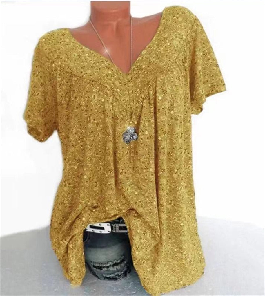 Dames Boho Zomerblouse met Bloemenprint - Celeste