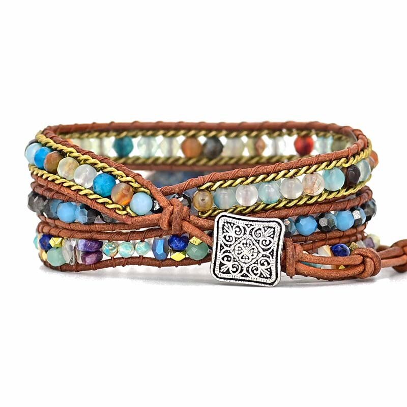 Blaues Hamsa Türkis Wickelarmband - Soraya