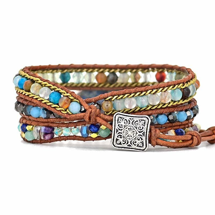 Blaues Hamsa Türkis Wickelarmband - Soraya
