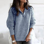 Damen Halfzip Pullover mit Struktur und Langarm – Noelle