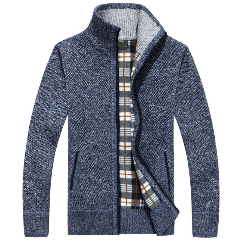 Gefütterte gestrickte Herrenweste mit Reißverschluss - Victor