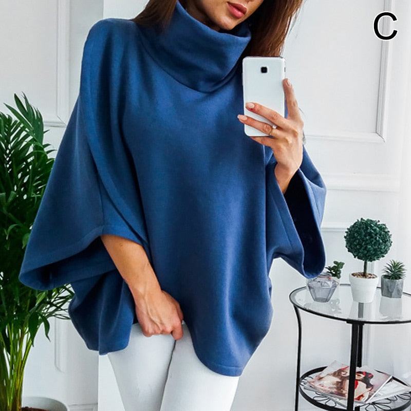 Asymmetrischer Damen Rollkragenpullover – Herbstzauber Mara