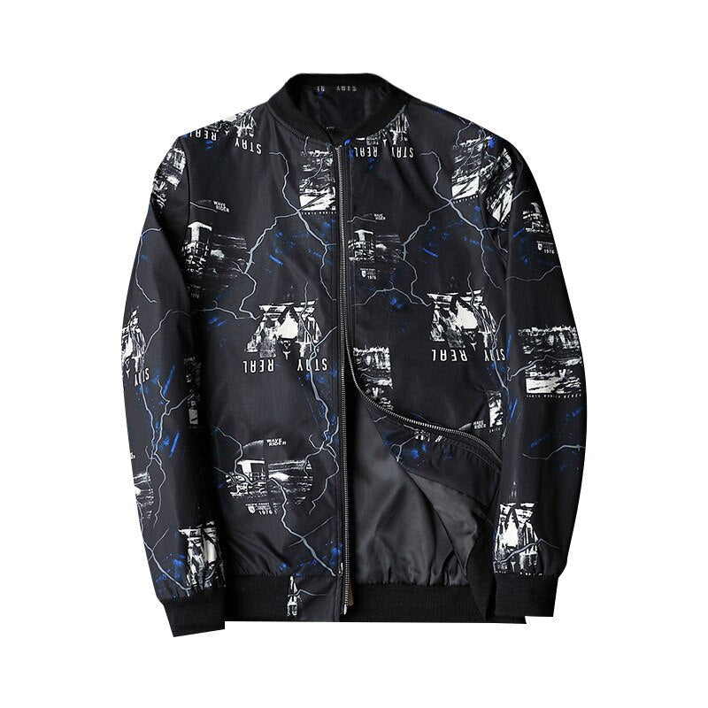 Herren Bomberjacke mit abstraktem Muster - Enzo