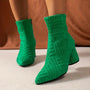 Einfarbige Damenstiefel mit Blockabsatz - Selene