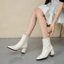 Trendige Lackleder Damen-Stiefeletten - Luna