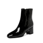 Trendige Lackleder Damen-Stiefeletten - Luna