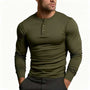 Men's Henley Shirt | Slim Fit Long Sleeve with Button Placket 6