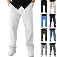 Witte broek met trekkoord groot in beeld, met kleine voorbeelden van dezelfde broek in negen andere kleuren aan de zijkant. 6