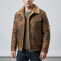 Herren-Bikerjacke Im Klassischen Stil - Mio