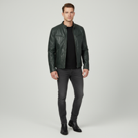 Herren Lederjacke Schlanker Schnitt - Spencer