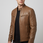 Herren Lederjacke Schlanker Schnitt - Spencer