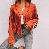 Trendy Suede Women's Jacket with Tassels - Isabella
