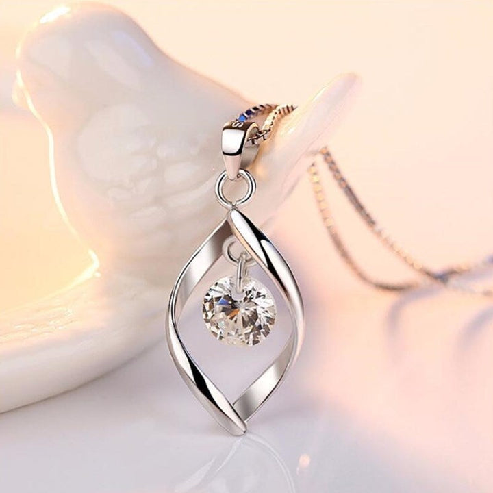 Zilveren Ketting met Zirkonia Kristal Hanger - Elinor