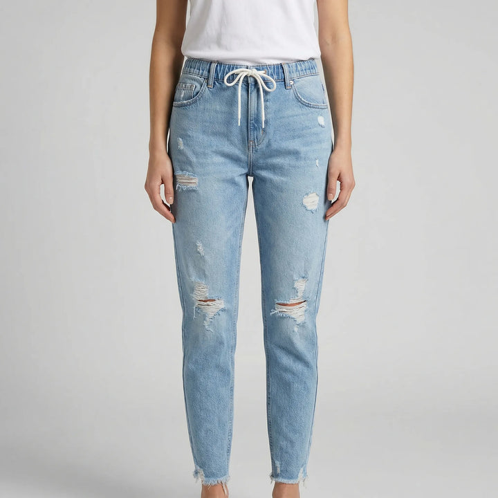 High-Waist Baggy Denim Harem Pants - Pam