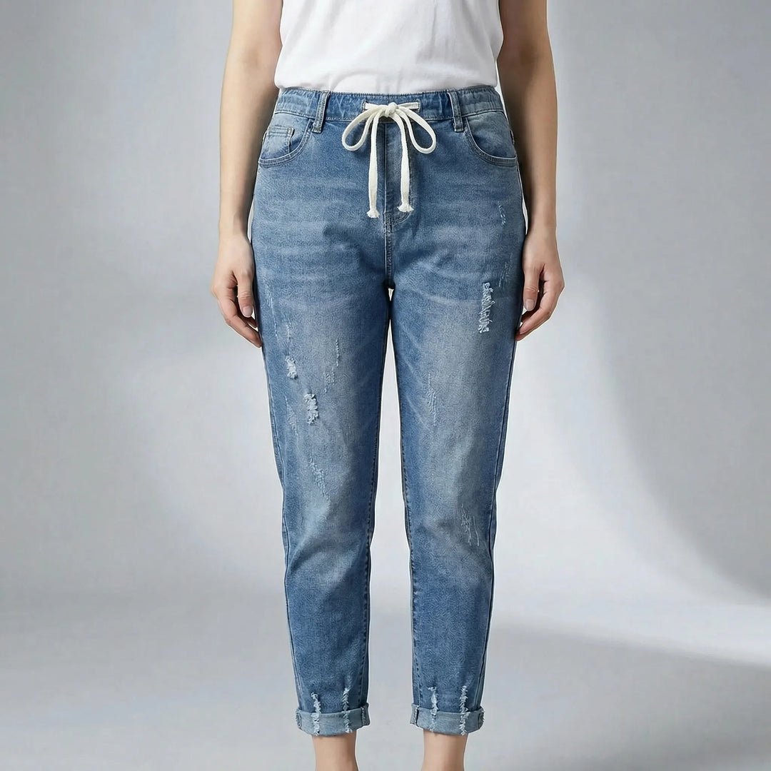 High-Waist Baggy Denim Harem Pants - Pam