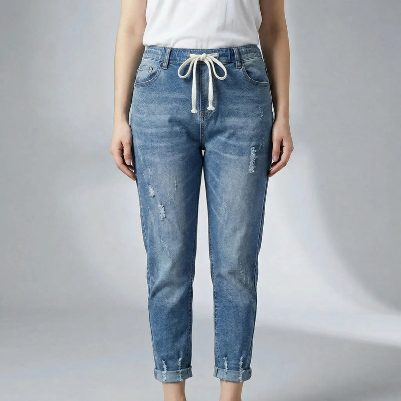 High-Waist Baggy Denim Harem Pants - Pam